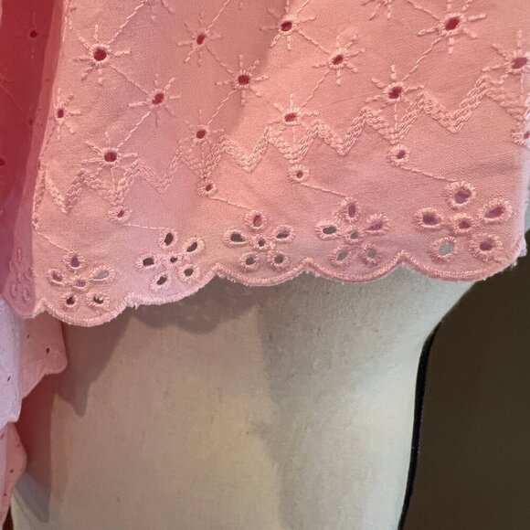 Woman's Torrid Beautiful Pink Eyelet Long sleeve button down blouse, Size 3X - Picture 13 of 13